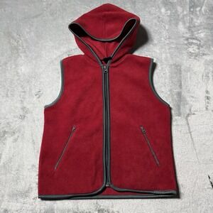 VTG Y2K Gap Womens Hooded Cropped Fleece Vest Size M Outdoor Camping